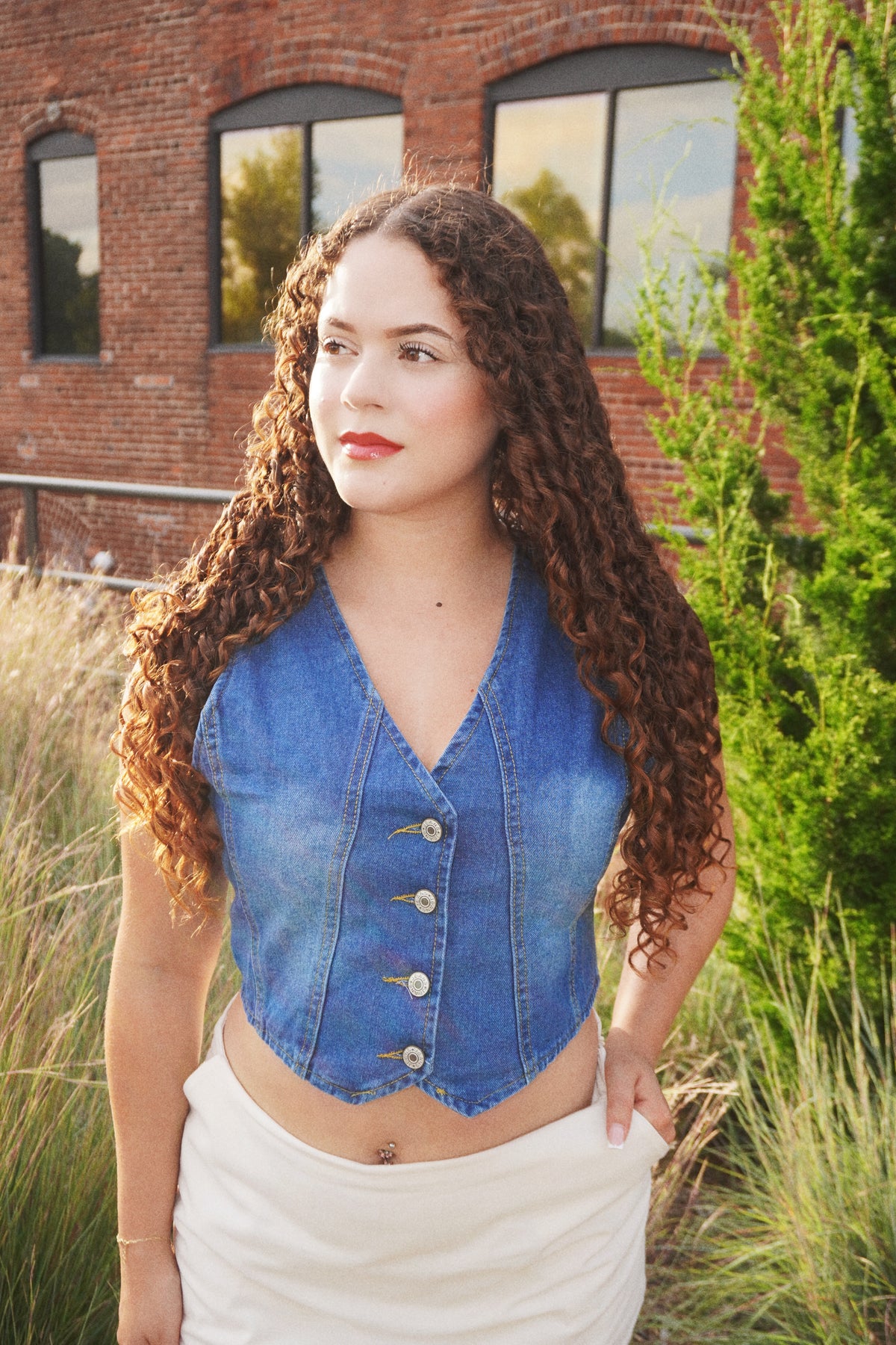 The Dakota Denim Halter Vest